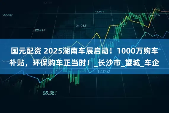 国元配资 2025湖南车展启动！1000万购车补贴，环保购车正当时！_长沙市_望城_车企